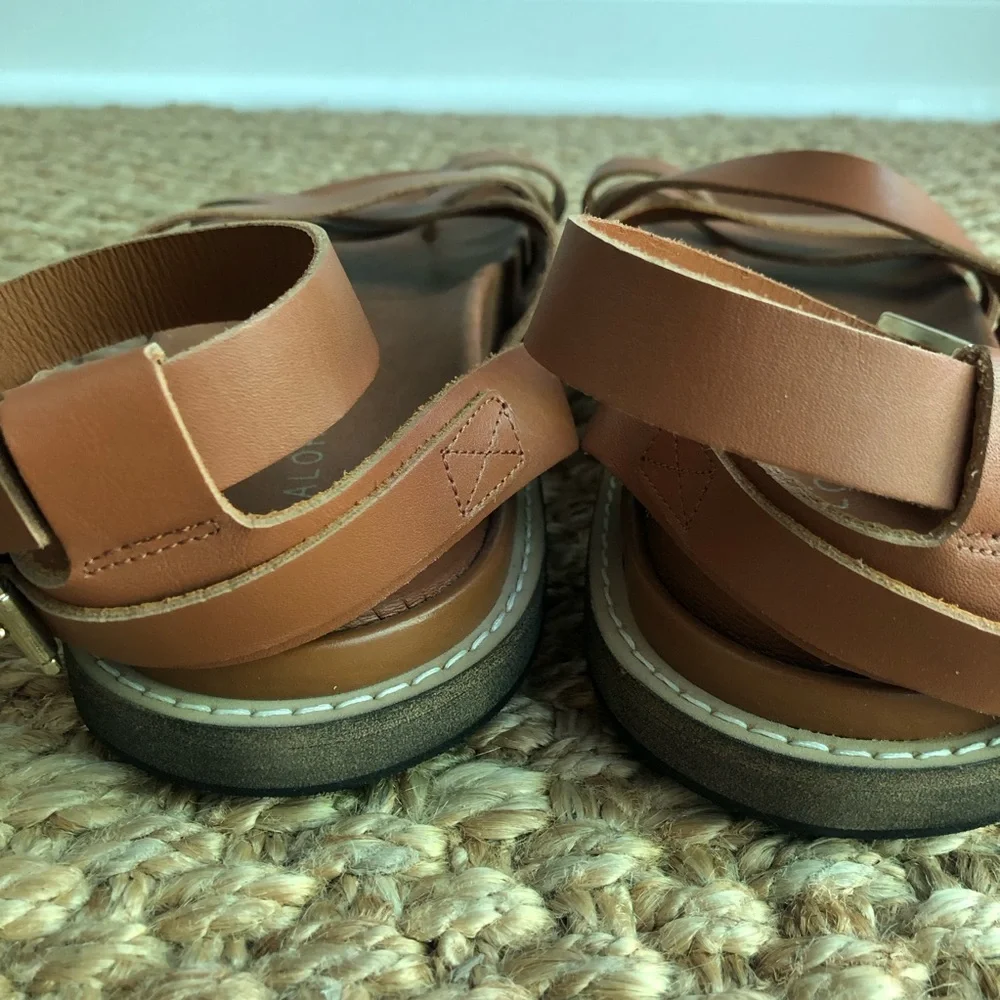 New: Alohas Buckle Up Leather Sandal in Tan. Size 41 - Picture 13 of 16